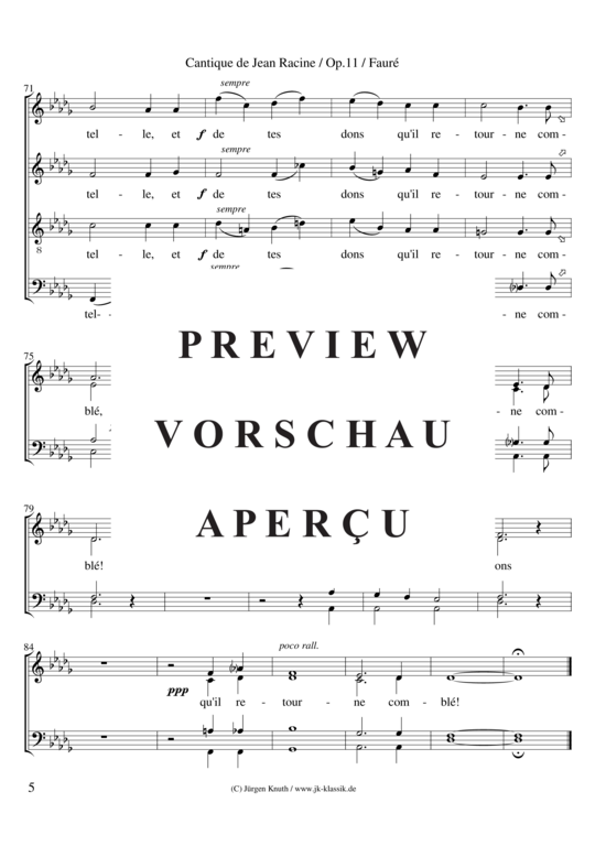gallery: Cantique de Jean Racine - Op. 11 , , (Gemischter Chor + Klavier/Orgel)