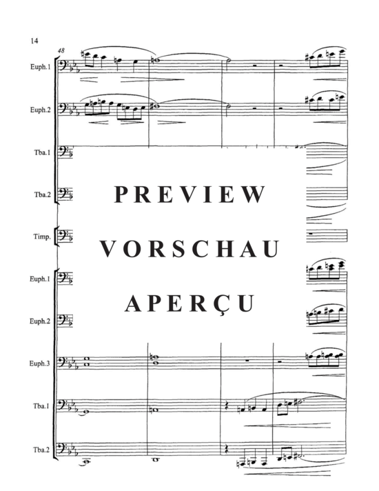 Produktgalerie: Seite 16 von 21 Fanfare and Song , , (Tuba Ensemble für SoloTuba Quartett EETT, Pauken + Tuba Quintett)