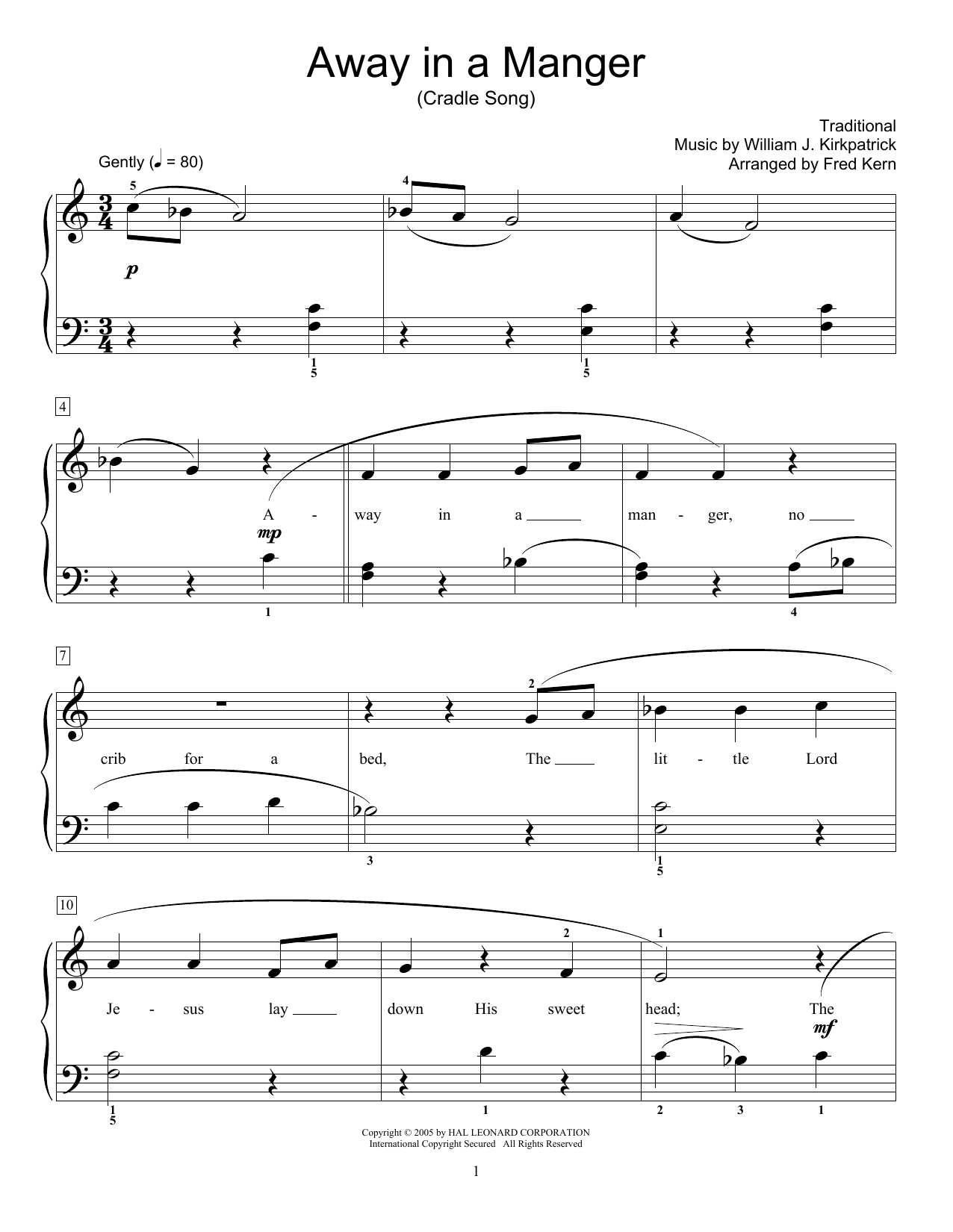 Produktbild zu: Away In A Manger (arr. Fred Kern)