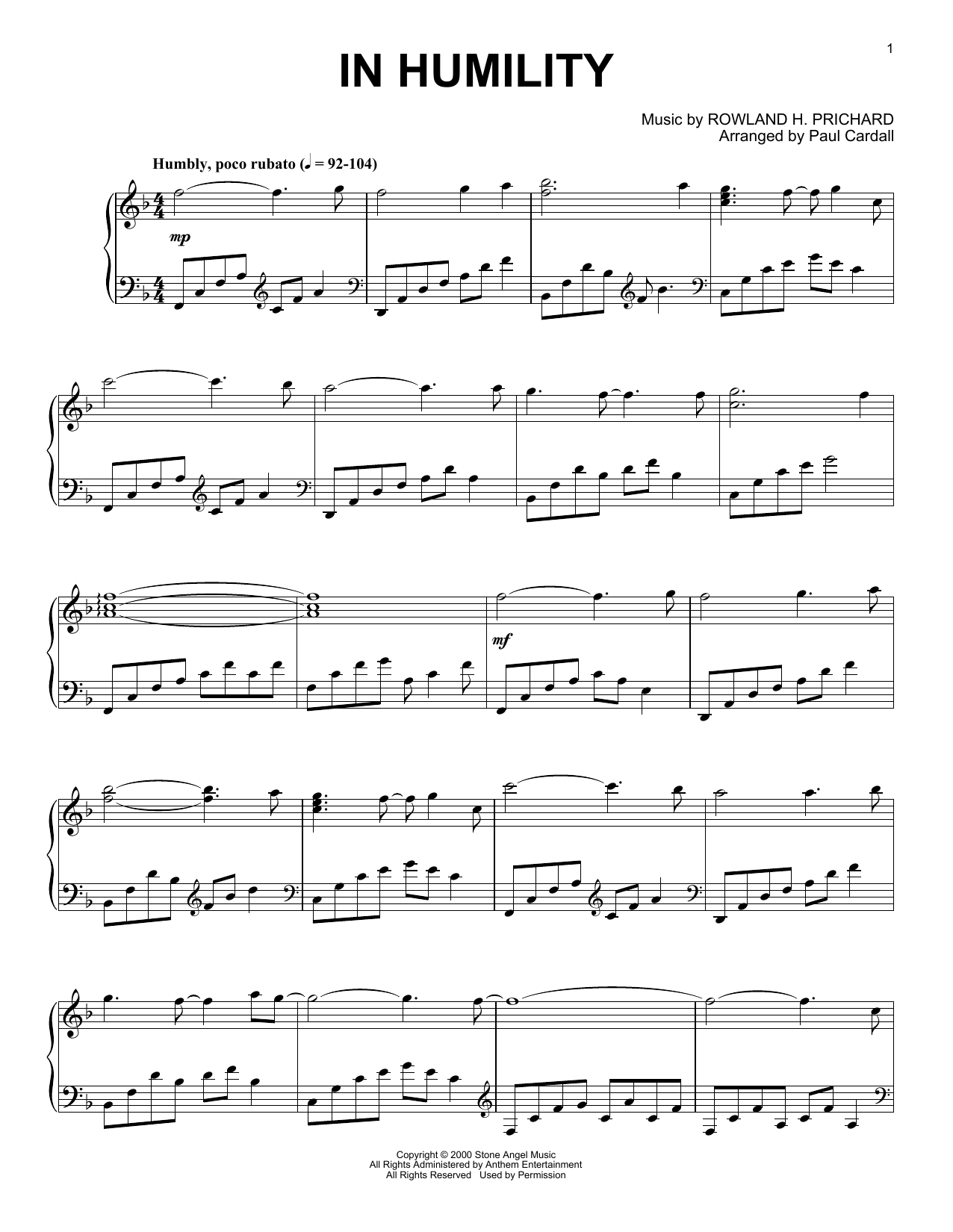 Produktbild zu: In Humility (arr. Paul Cardall)