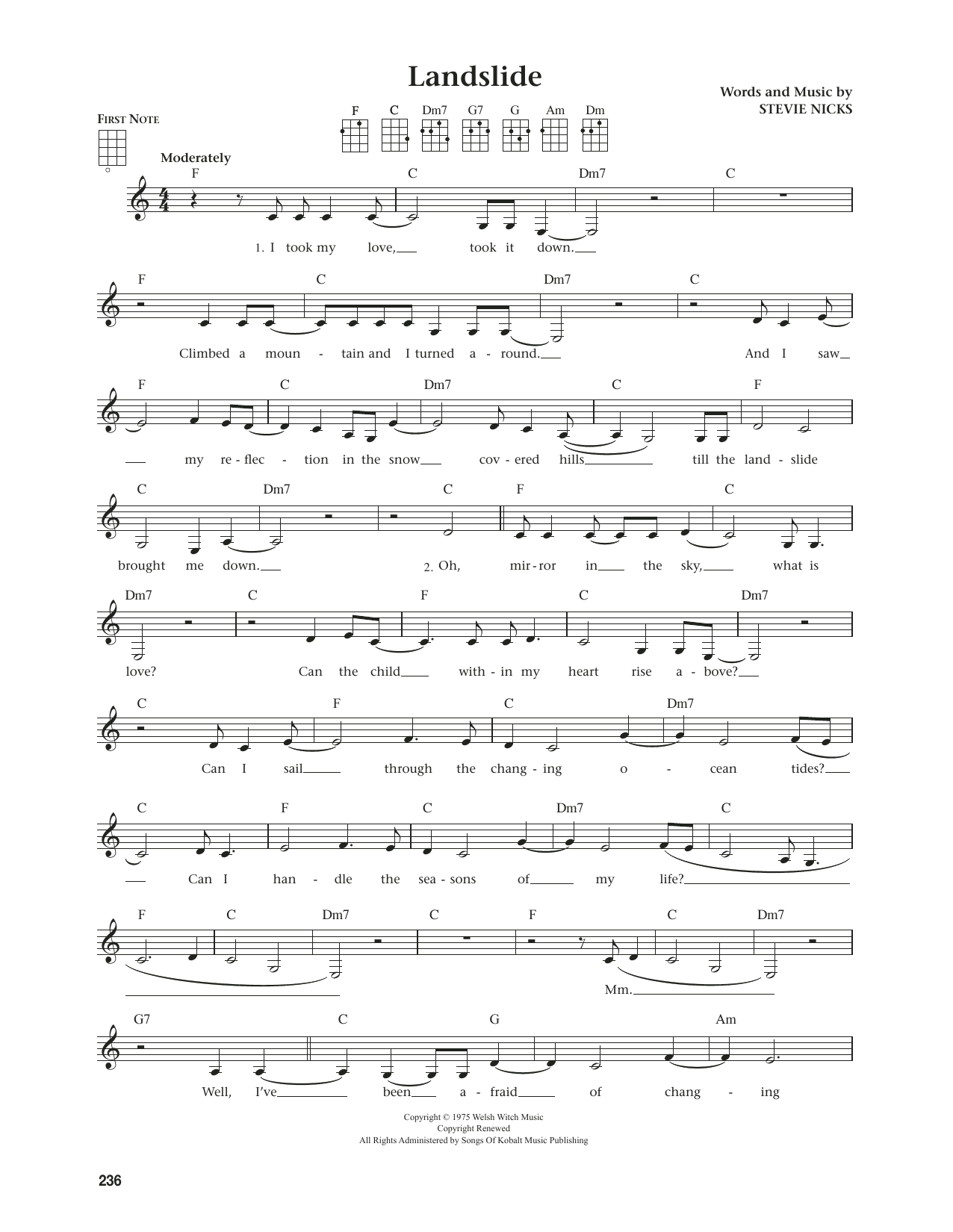 Product gallery: Page 1 of 1 Landslide (from The Great Ukulele) (arr. Jim Beloff), Fleetwood Mac