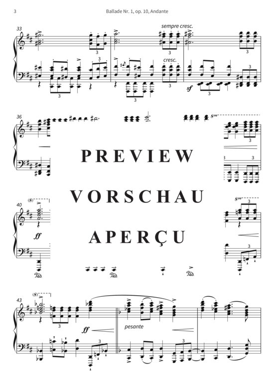 Product gallery: Page 6 of 8 Ballade Nr. 1, op. 10, Andante - Nach der Ballade Edward in Herders Stimmen der Völker , , Piano Solo