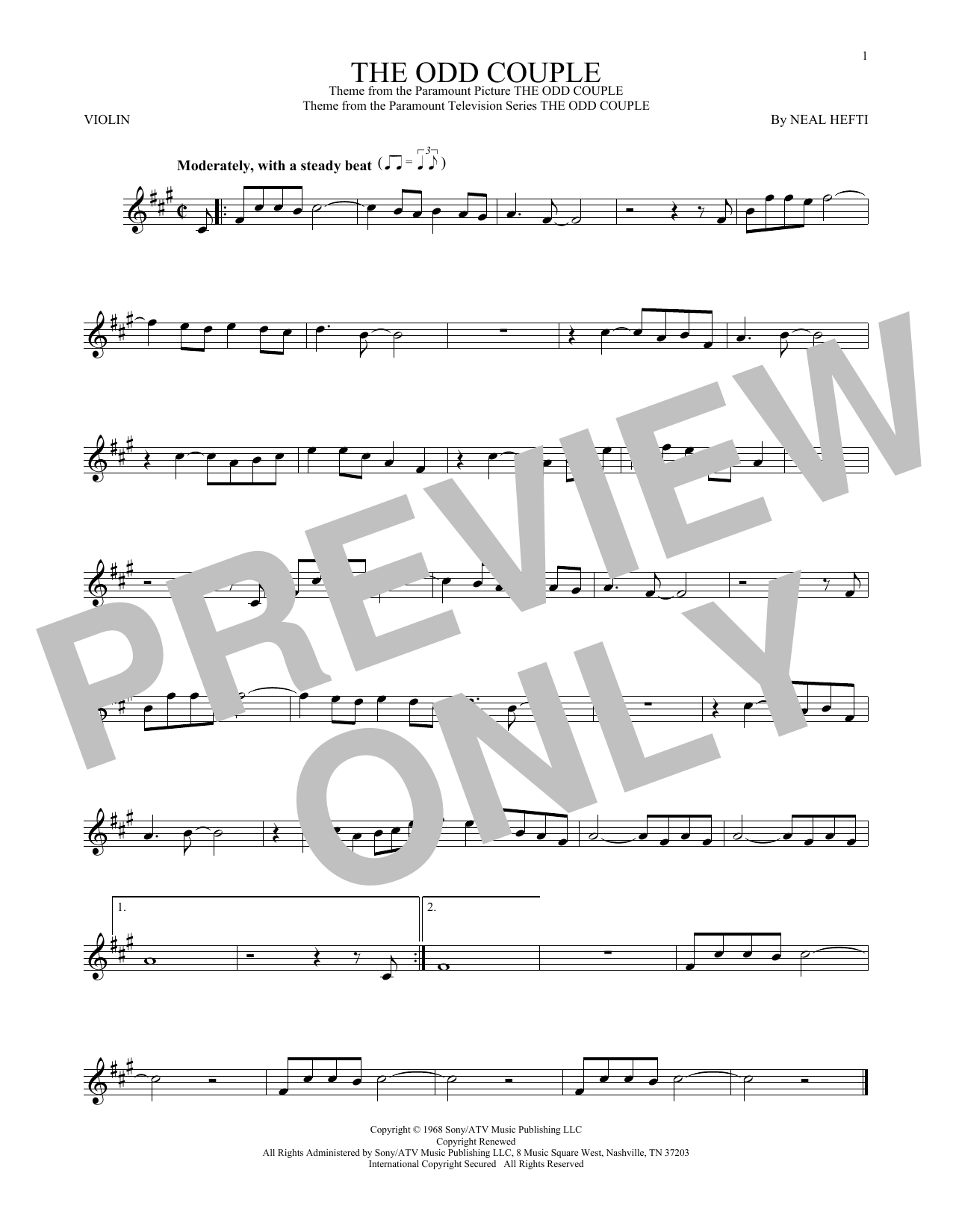 Product gallery: Page 1 of 1 The Odd Couple, Neal Hefti