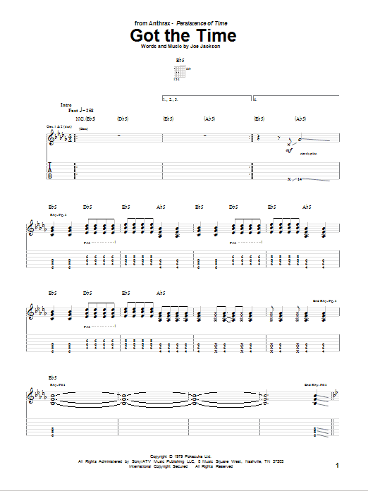 Produktgalerie: Seite 1 von 1 Got The Time, Anthrax, Gitarre