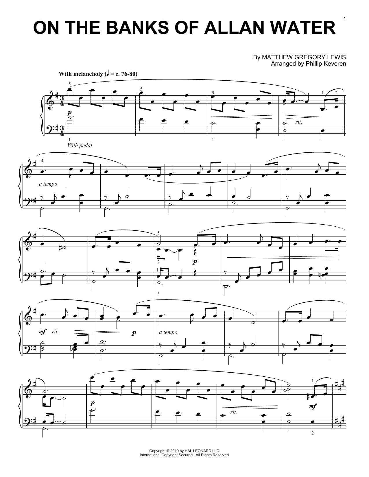 Product picture to: On The Banks Of Allan Water (arr. Phillip Keveren)