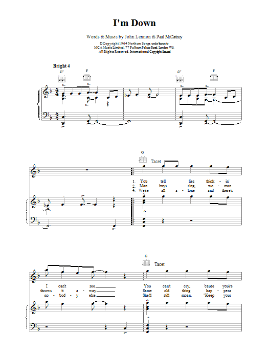 Product gallery: Page 1 of 1 I'm Down, The Beatles
