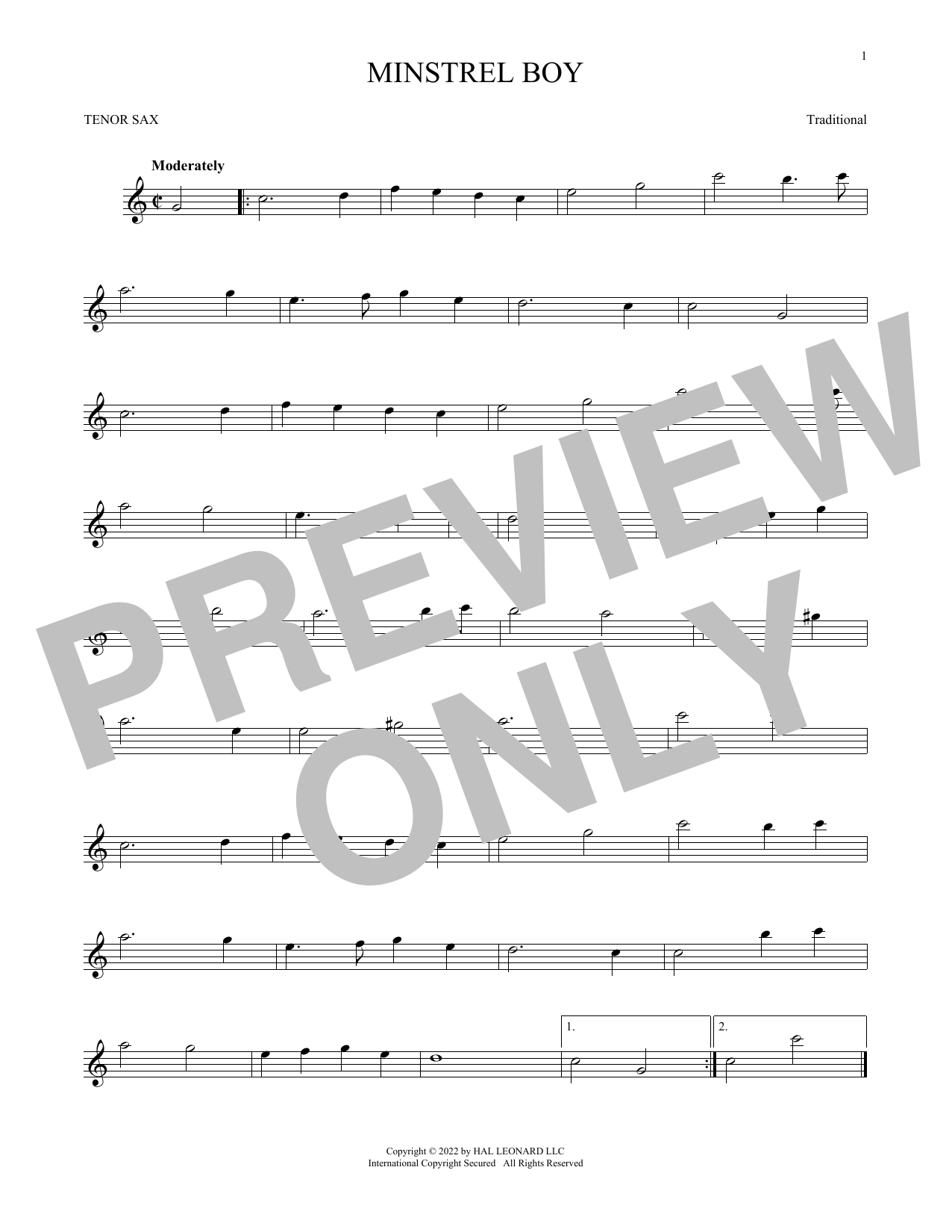 Product gallery: Page 1 of 1 Minstrel Boy, Traditional