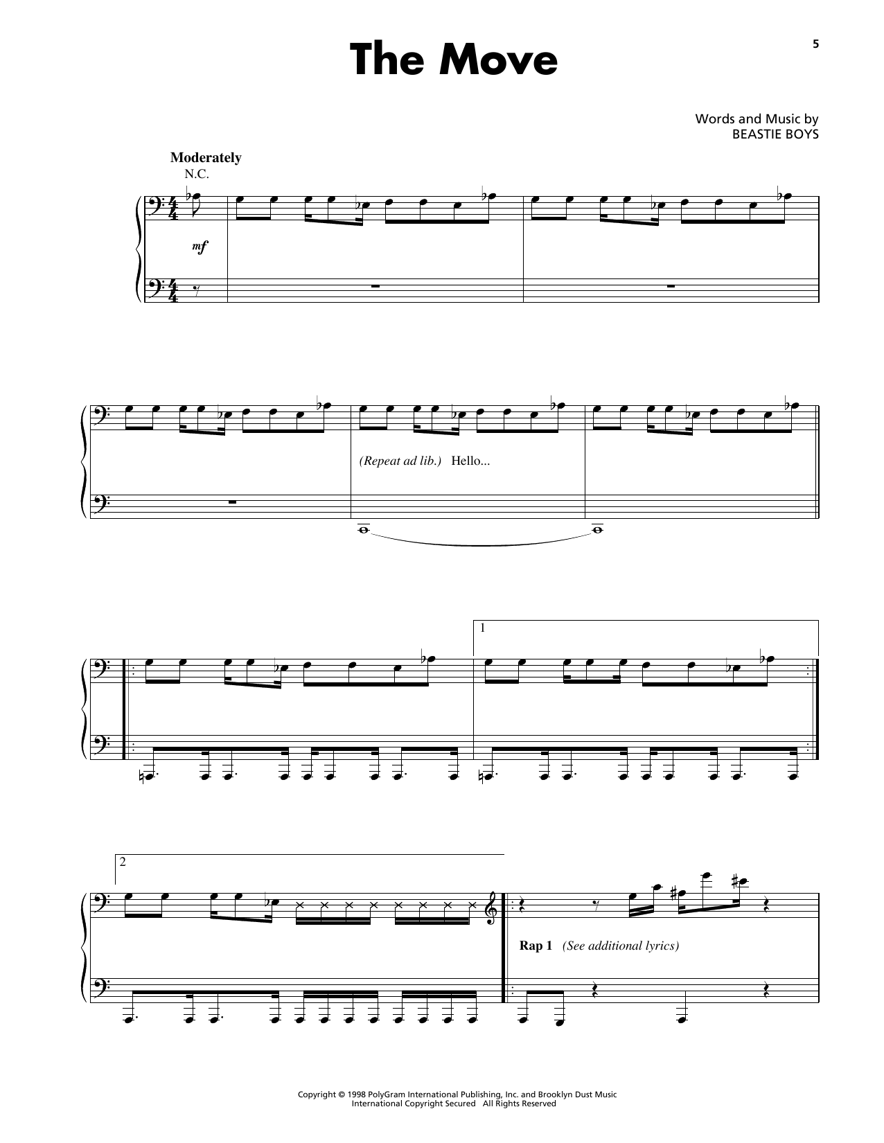 Produktgalerie: Seite 1 von 1 The Move, Beastie Boys, Gesang, Gitarre, Klavier