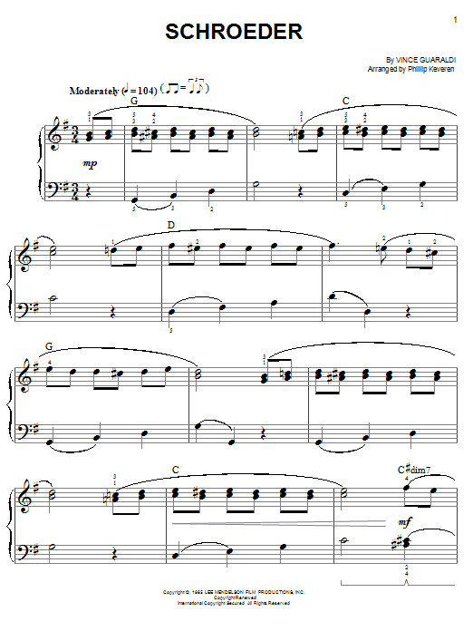 Produktbild zu: Schroeder (arr. Phillip Keveren)