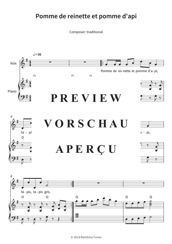 Produktgalerie: Seite 4 von 4 Pomme de reinette et pomme d´api, , (Gesang + Klavier)