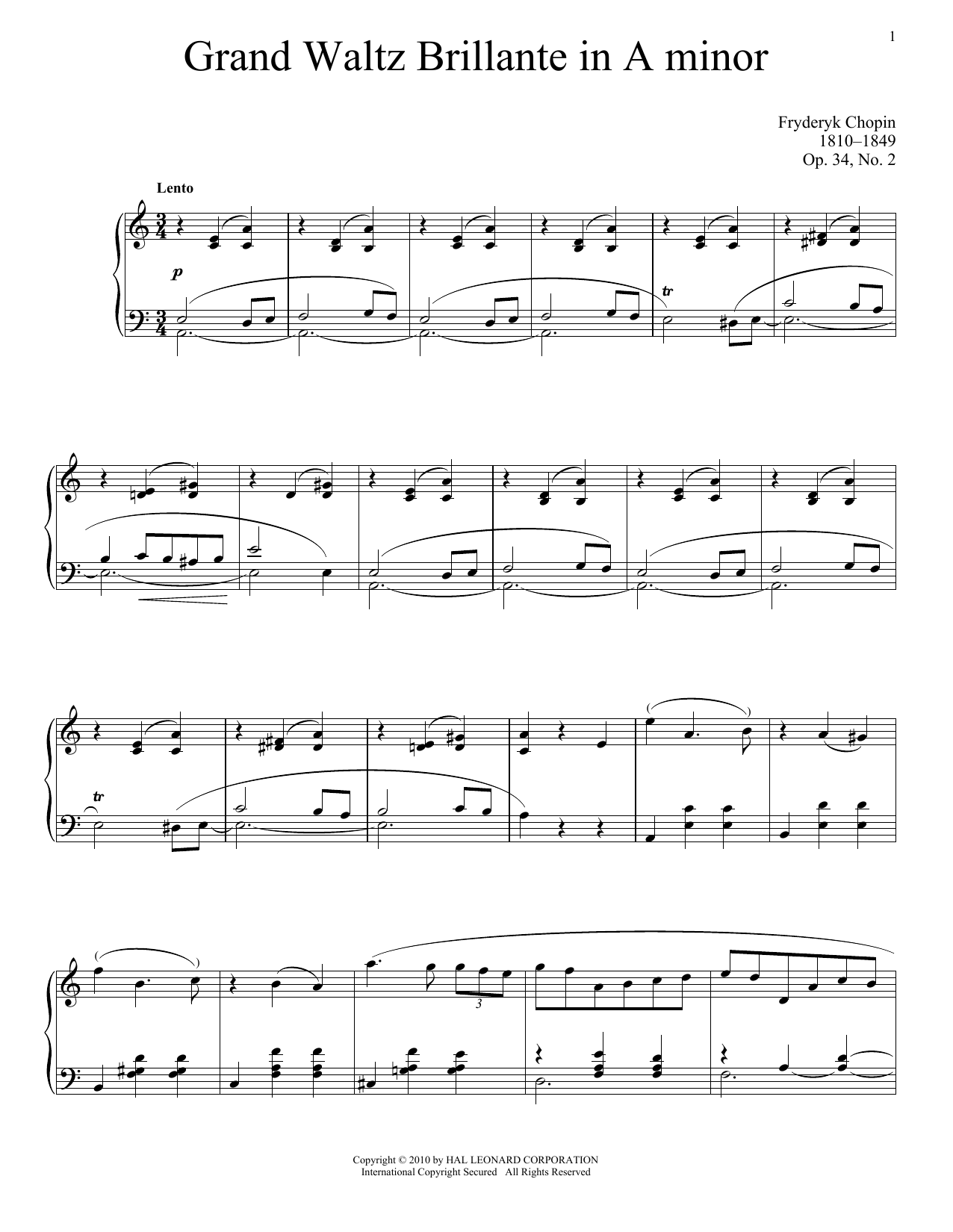 Product gallery: Page 1 of 1 Valse Brillante, Op. 34, No. 2, Frédéric Chopin