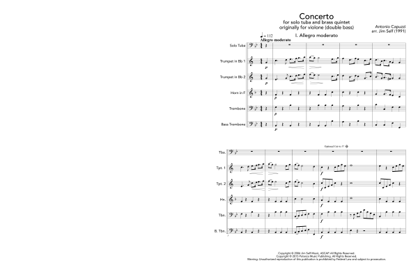 Produktgalerie: Seite 1 von 11 Concerto, , (Tuba Solo und Blechbläser Quintett)