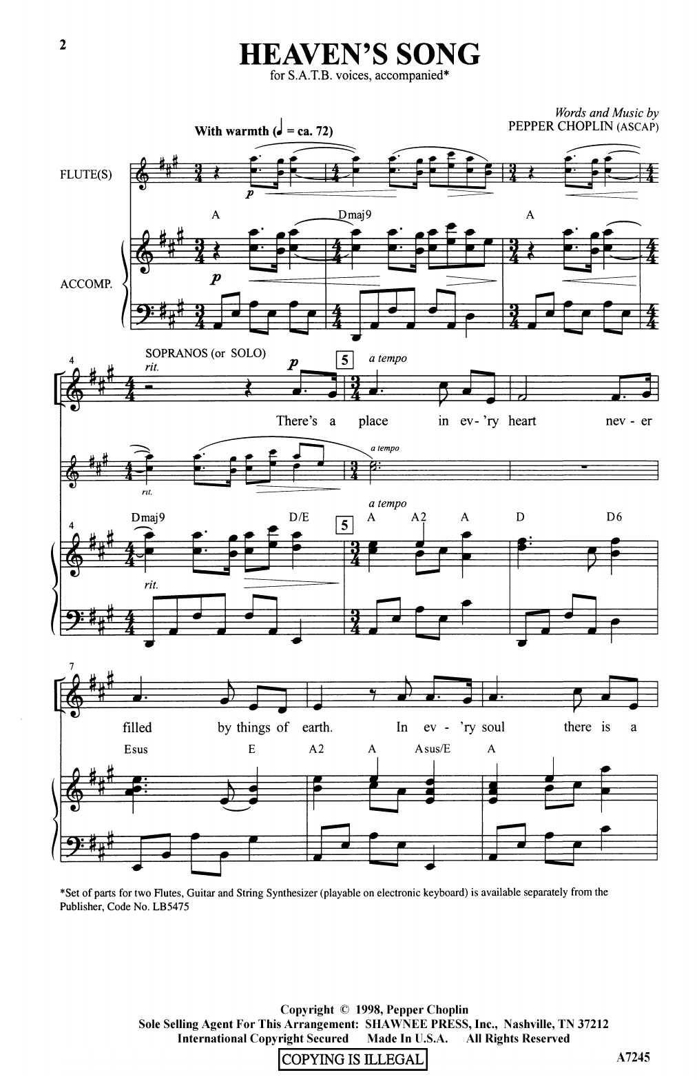 Product picture to: Heaven's Song