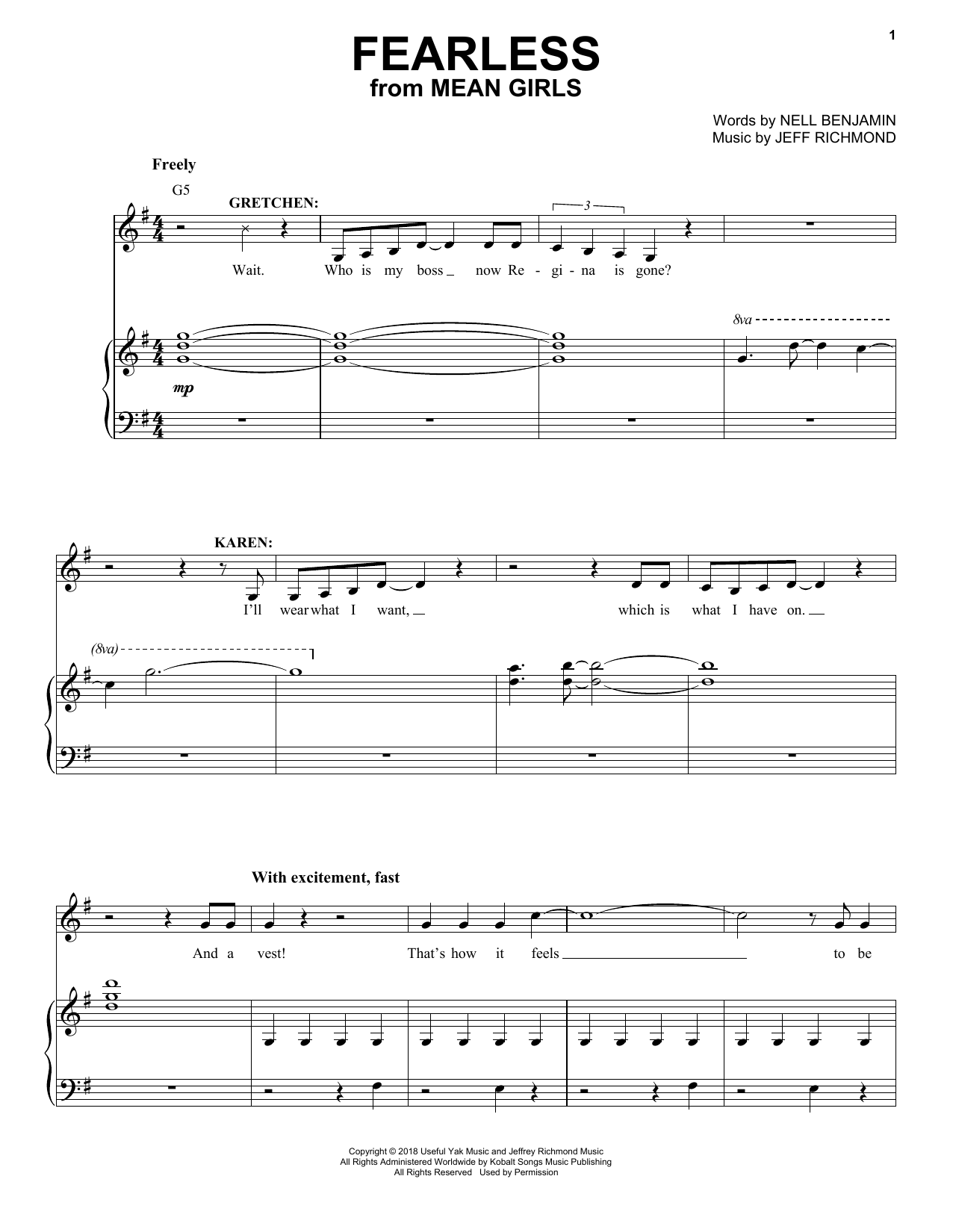 Produktbild zu: Fearless (from Mean Girls: The Broadway Musical)