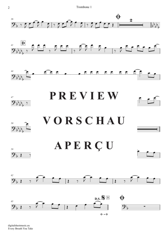 Product gallery: Page 9 of 20 Every breath you take , Police, The, (Trombone Trio + Piano)