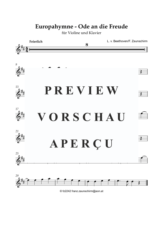 Product gallery: Page 5 of 8 Europahymne - Ode an die Freude, , Violin and Piano