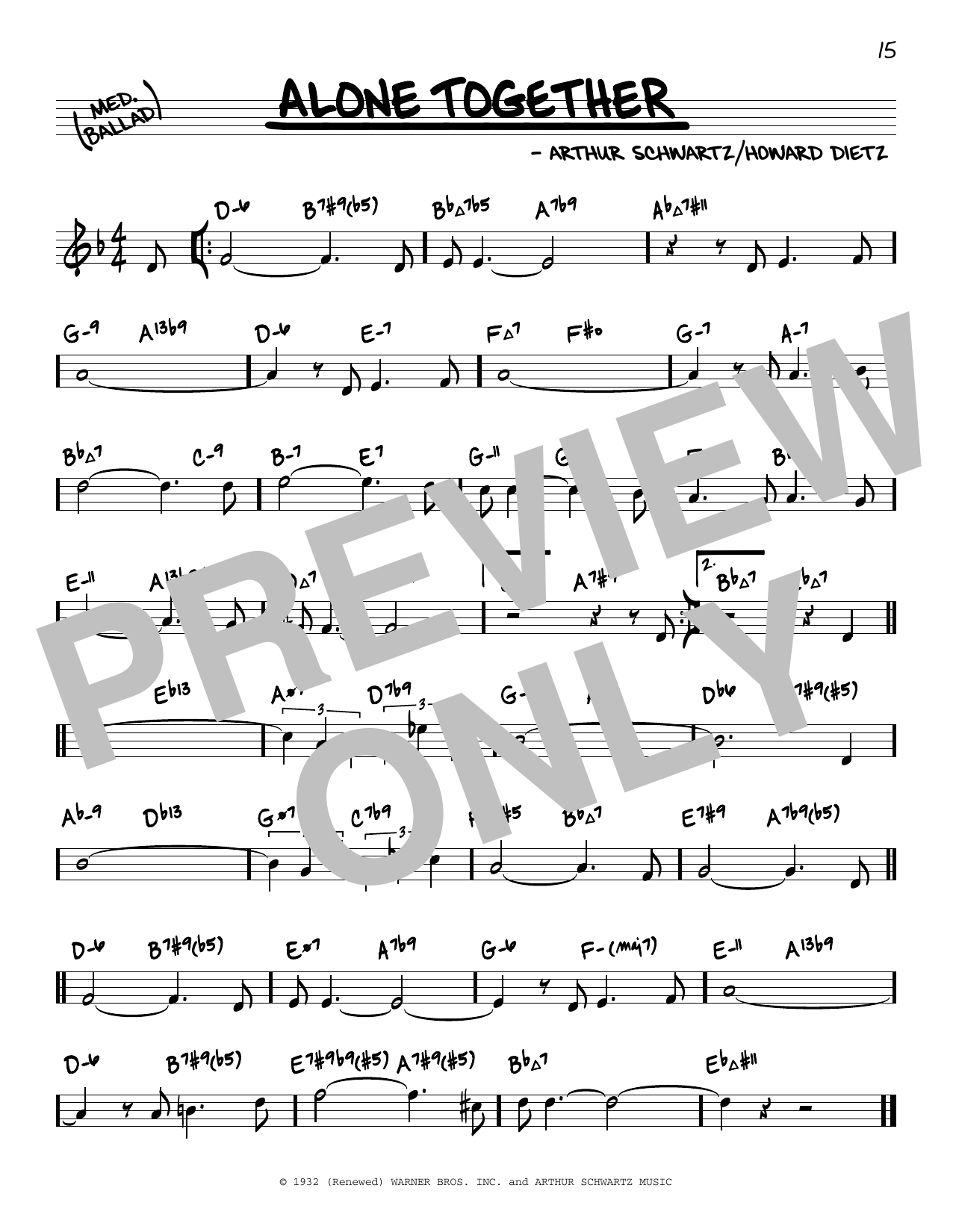 Produktbild zu: Alone Together (arr. David Hazeltine)