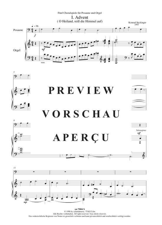 Product gallery: Page 3 of 21 Fünf Choralspiele , , (trombone + organ)