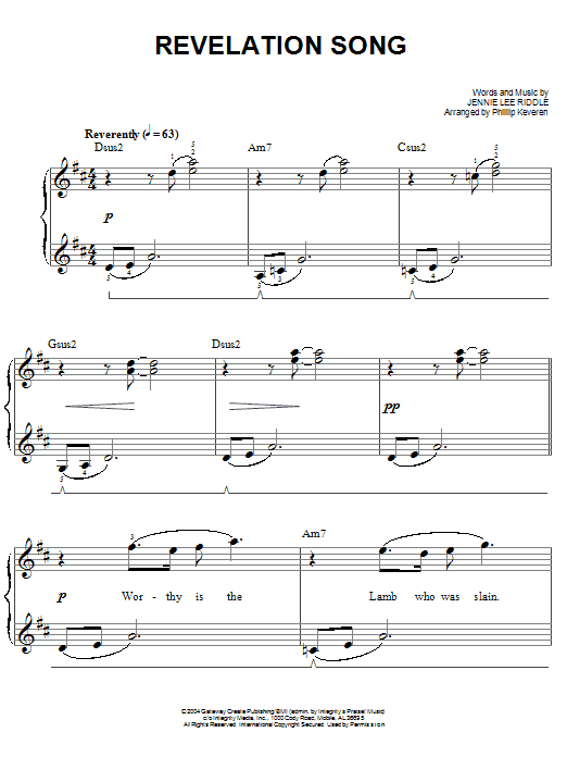 Produktgalerie: Seite 1 von 1 Revelation Song (arr. Phillip Keveren), Gateway Worship, Klavier