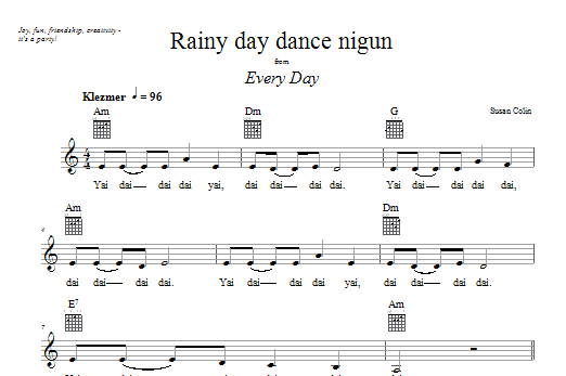 Product gallery: Page 1 of 1 Rainy Day Dance Nigun, Susan Colin