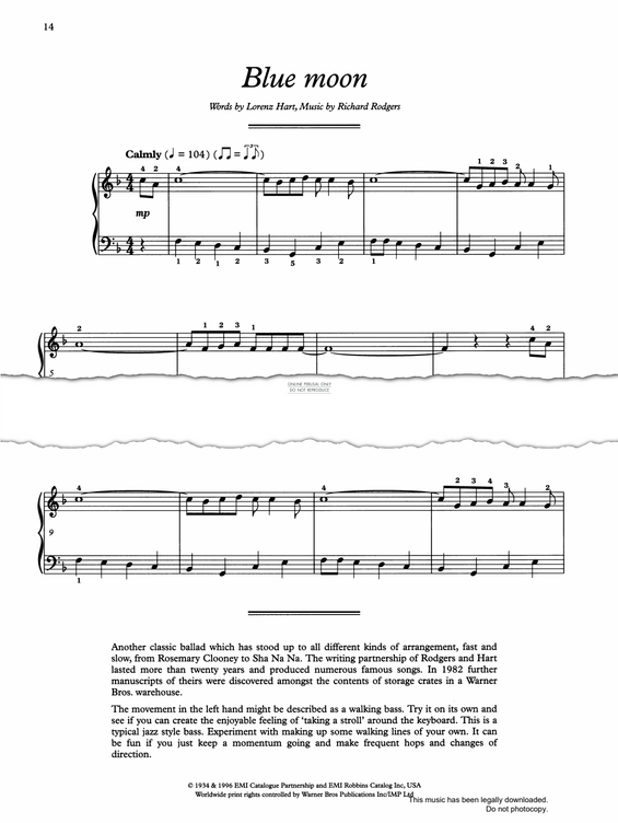 Product gallery: Page 1 of 1 Blue Moon, Richard Rodgers