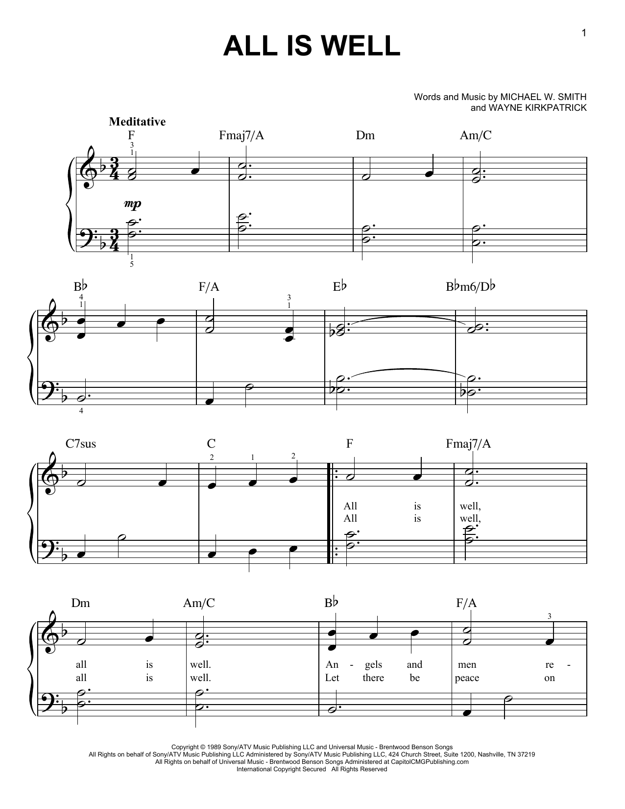 Product picture to: All Is Well - Michael W. Smith