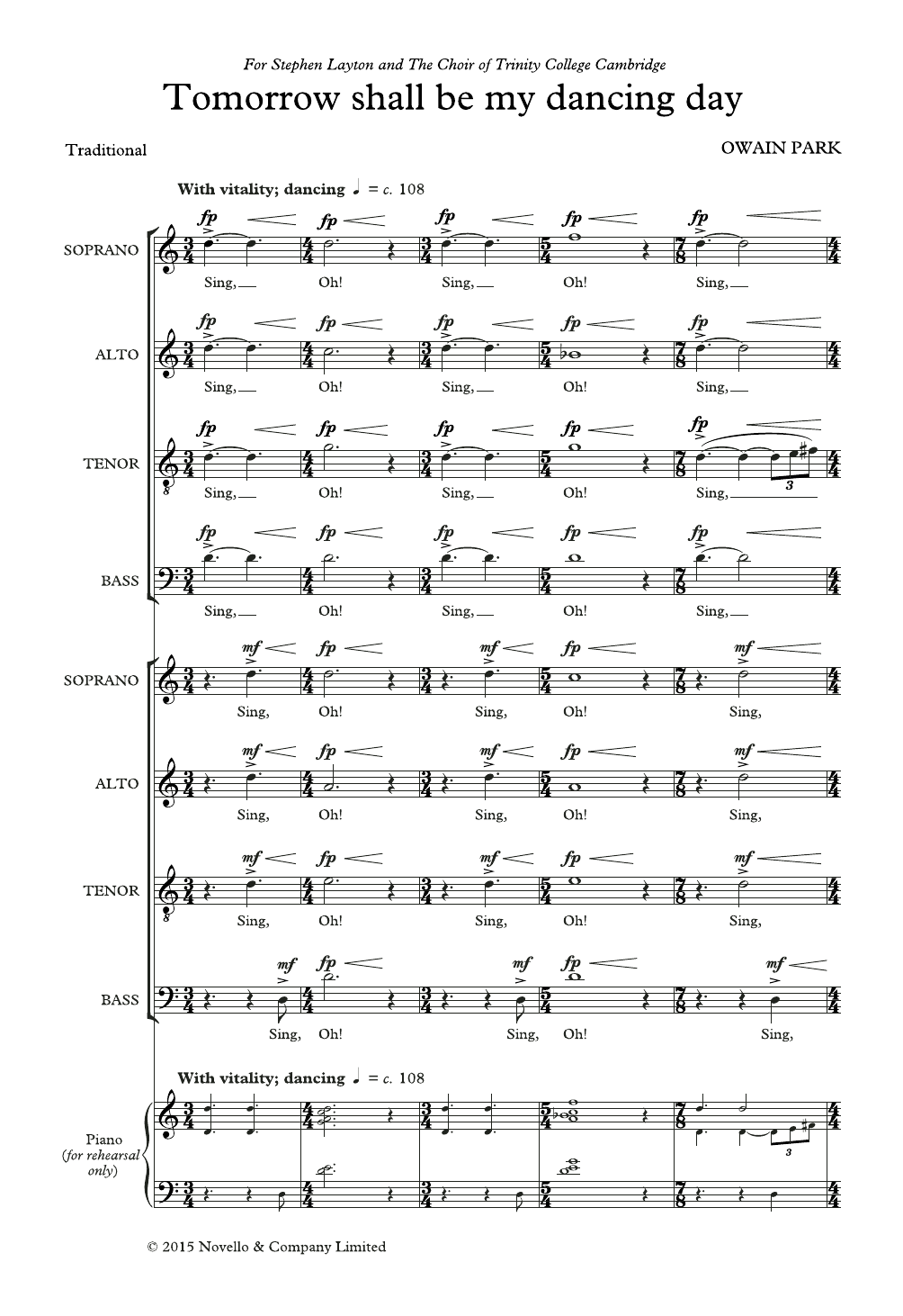 Produktbild zu:  Tomorrow Shall Be My Dancing Day - Owain Park