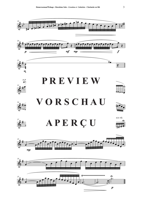 Product gallery: Page 18 of 21 Deuxieme Solo: Cavatina et Cabaletta , , (clarinet in Bb + piano)