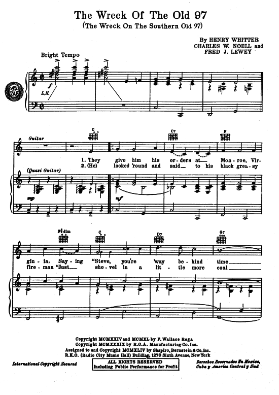 Produktbild zu: The Wreck Of The Old 97 Popular Standard