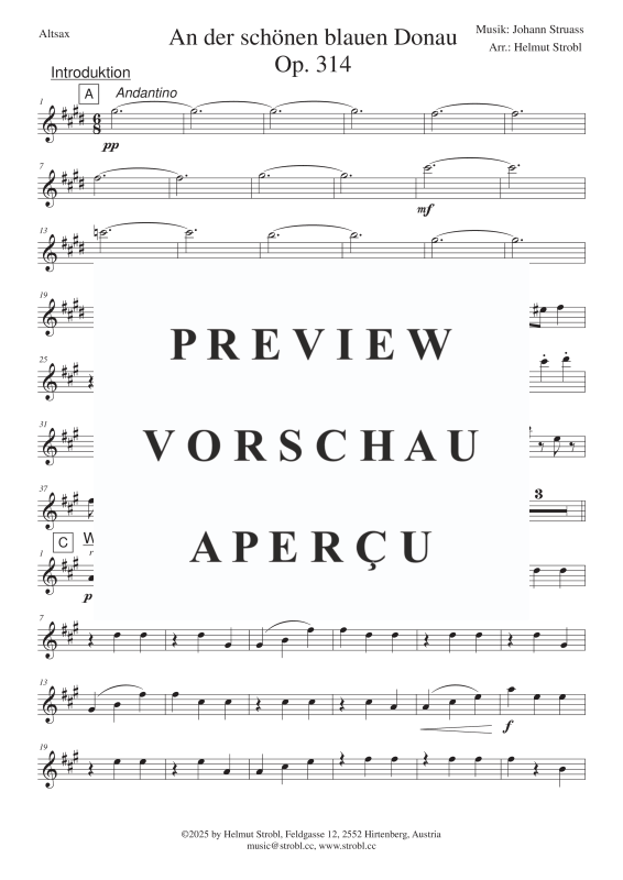 Produktgalerie: Seite 10 von 11 An der schönen blauen Donau, , Saxophonquintett SATTB