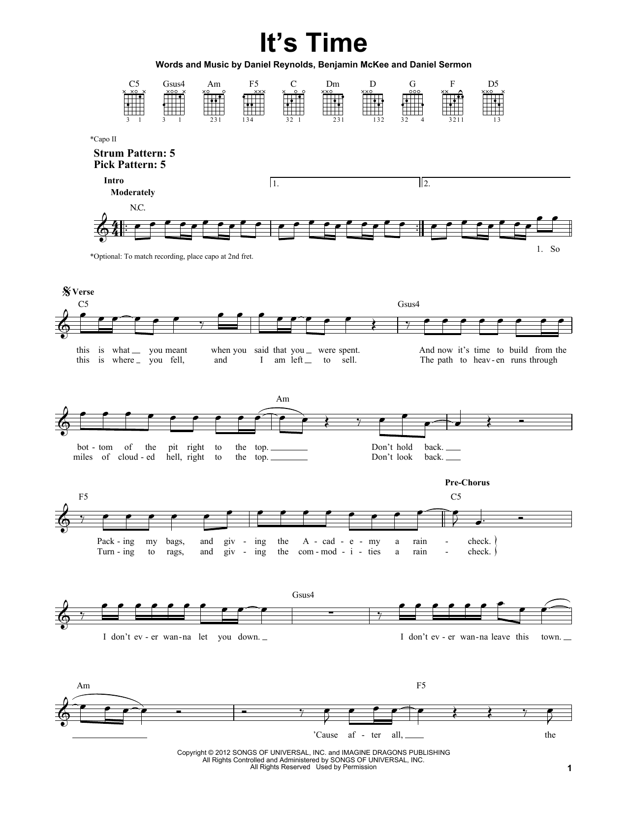 Produktgalerie: Seite 1 von 1 It's Time, Imagine Dragons, Gitarre