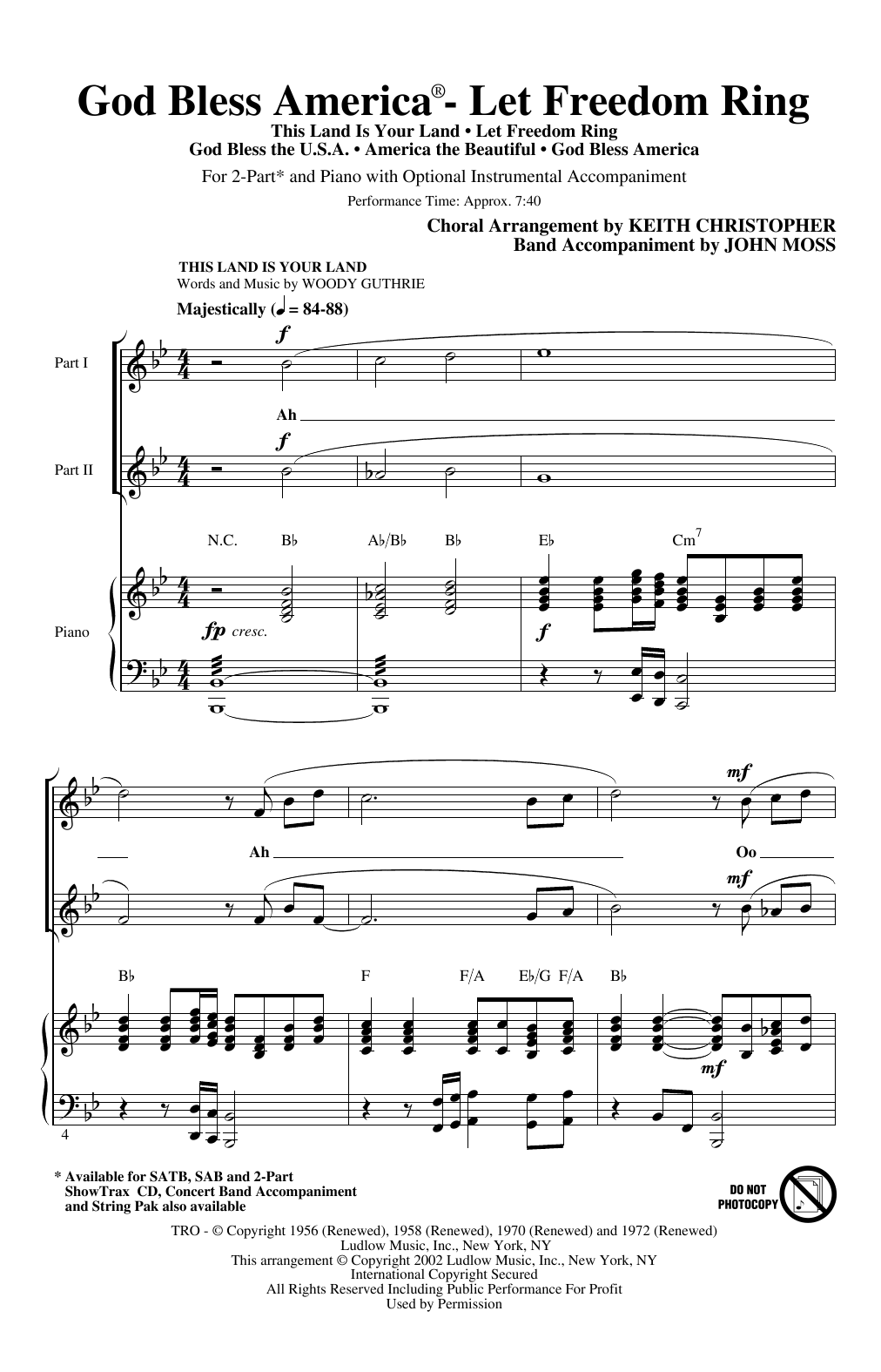 Produktbild zu: God Bless America (Let Freedom Ring) (Medley)