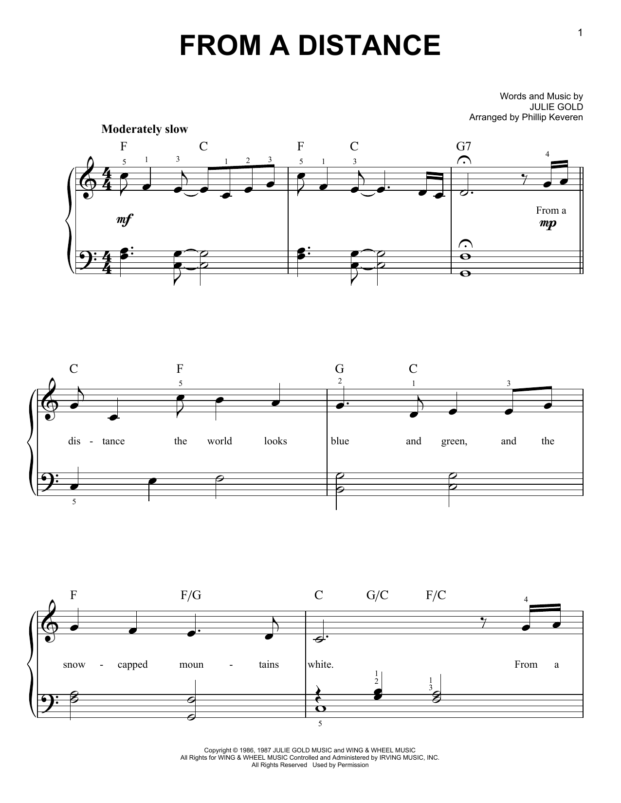 Produktbild zu: From A Distance (arr. Phillip Keveren)