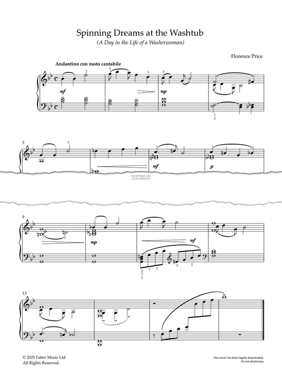 Produktgalerie: Seite 1 von 1 Spinning Dreams at the Washtub, Florence Price, Klavier