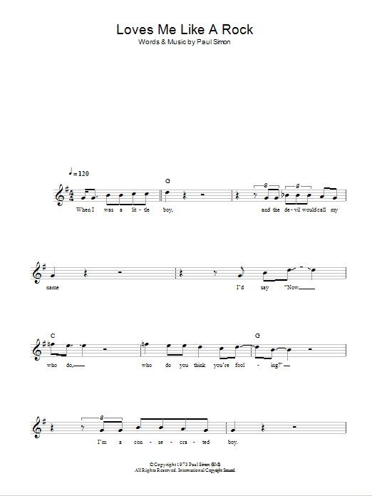Produktgalerie: Seite 1 von 1 Loves Me Like A Rock, Paul Simon, Melodieinstrument