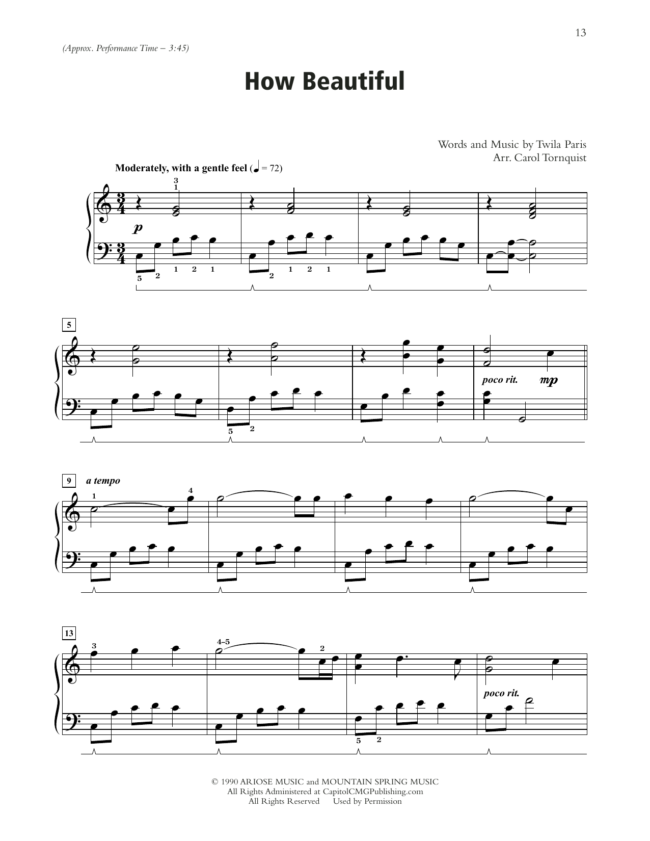 Product picture to: How Beautiful (arr. Carol Tornquist)