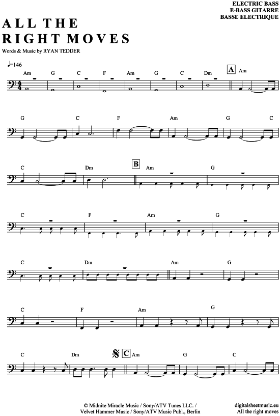 All The Right Moves Onerepublic Mp3 Download All the right moves - Noten von OneRepublic - 7140118 | notendownload