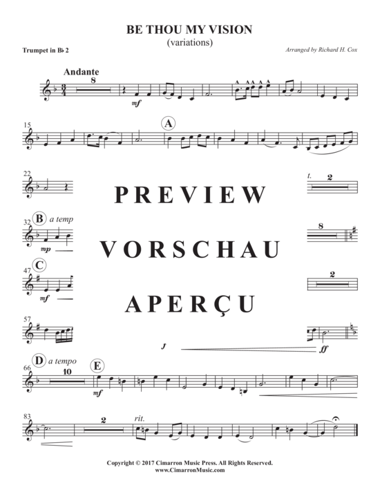Product gallery: Page 10 of 10 Be Thou My Vision (variations) , , Trio for 2 Trumpets in B-flat and Organ/Piano