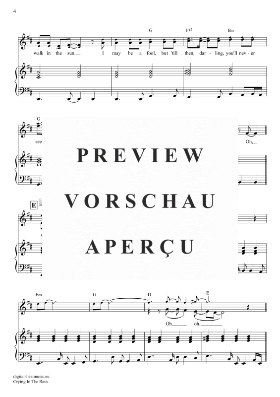 Product gallery: Page 5 of 7 Crying In The Rain , A-Ha, Voice with Piano Accompaniment