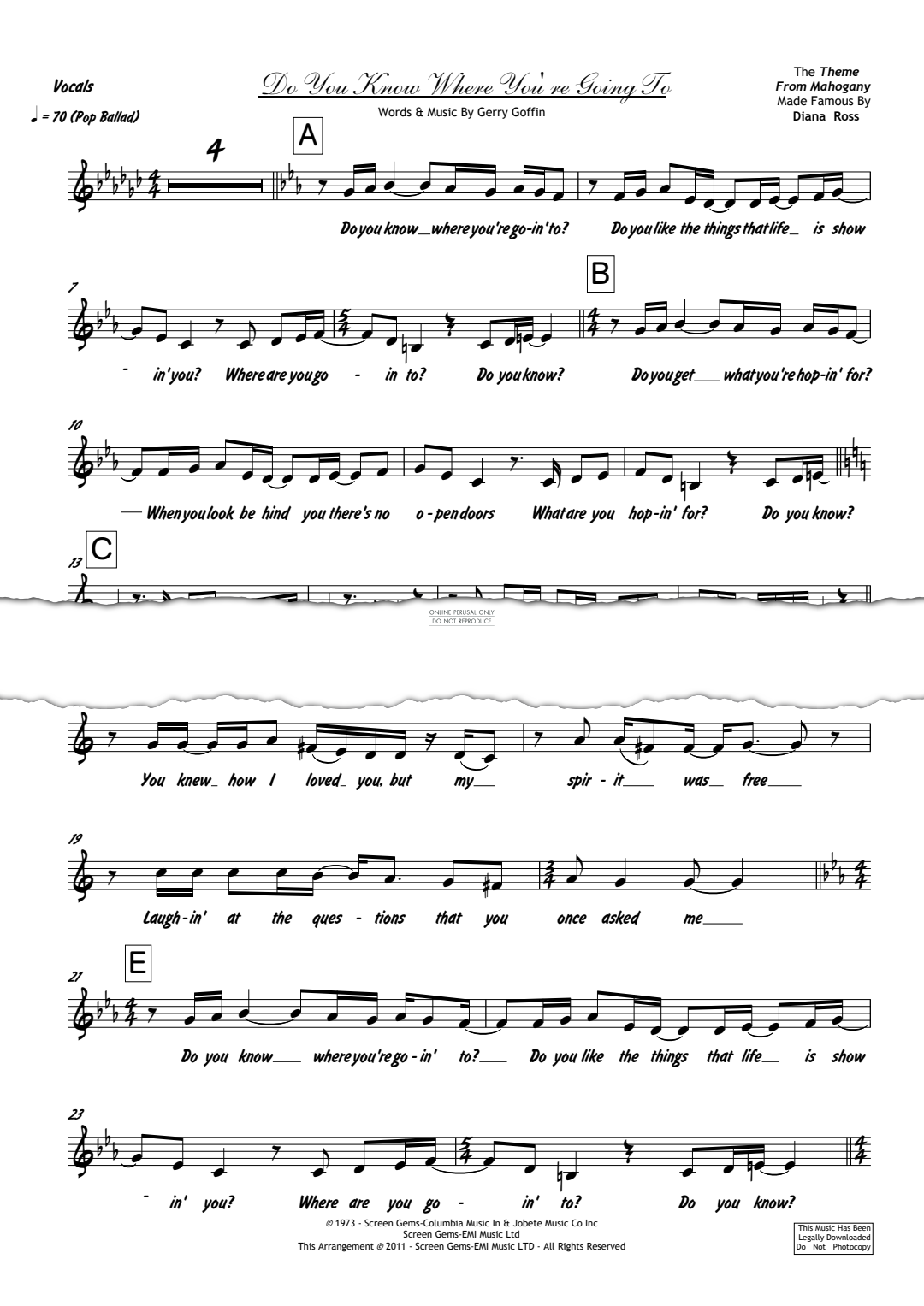 Product gallery: Page 1 of 1 Do You Know Where You're Going To?, Diana Ross