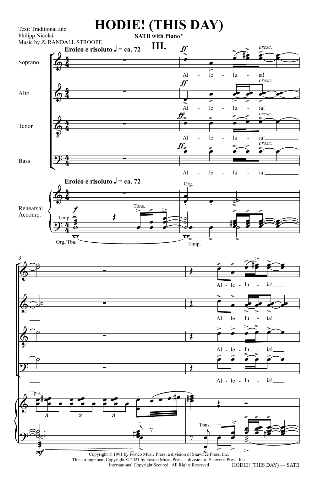 Produktgalerie: Seite 1 von 1 Hodie! (This Day) (Movement 3), Z. Randall Stroope, Chor