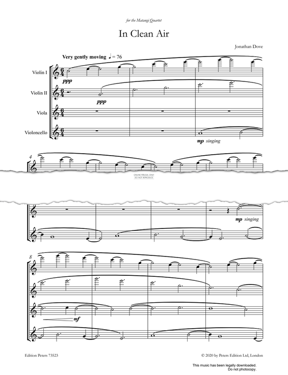 Produktgalerie: Seite 1 von 1 In Clean Air, Jonathan Dove, Quartett