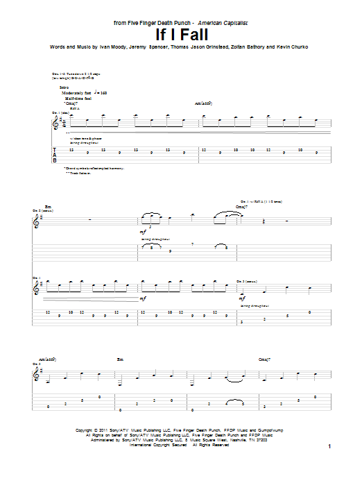 Produktgalerie: Seite 1 von 1 If I Fall, Five Finger Death Punch, Gitarre
