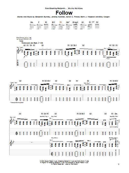 Produktgalerie: Seite 1 von 1 Follow, Breaking Benjamin, Gitarre