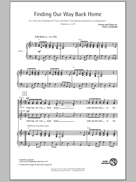 Produktgalerie: Seite 1 von 1 Finding Our Way Back Home, Will Schmid, Chor