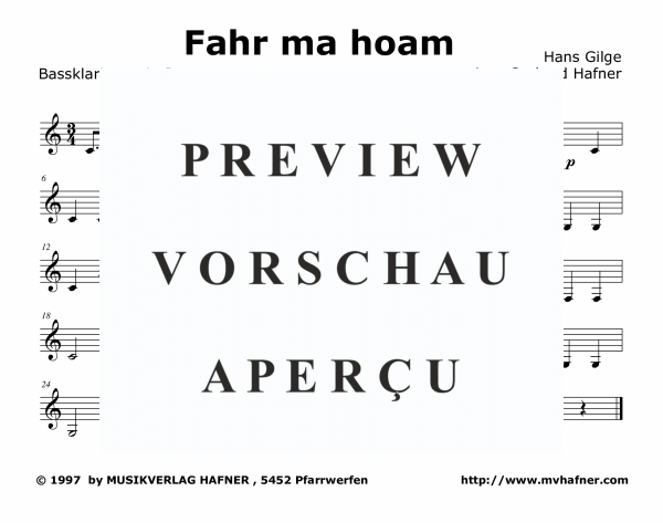 Product gallery: Page 9 of 9 Fahr ma hoam, , (Clarinet Quintet)