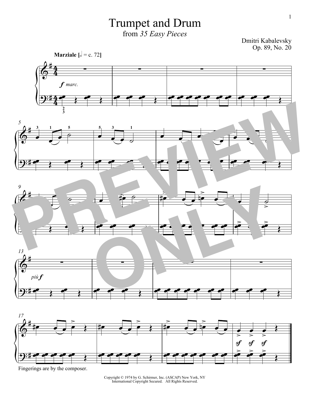 Product gallery: Page 1 of 1 Trumpet And Drum, Op. 89, No. 20, Dmitri Kabalevsky