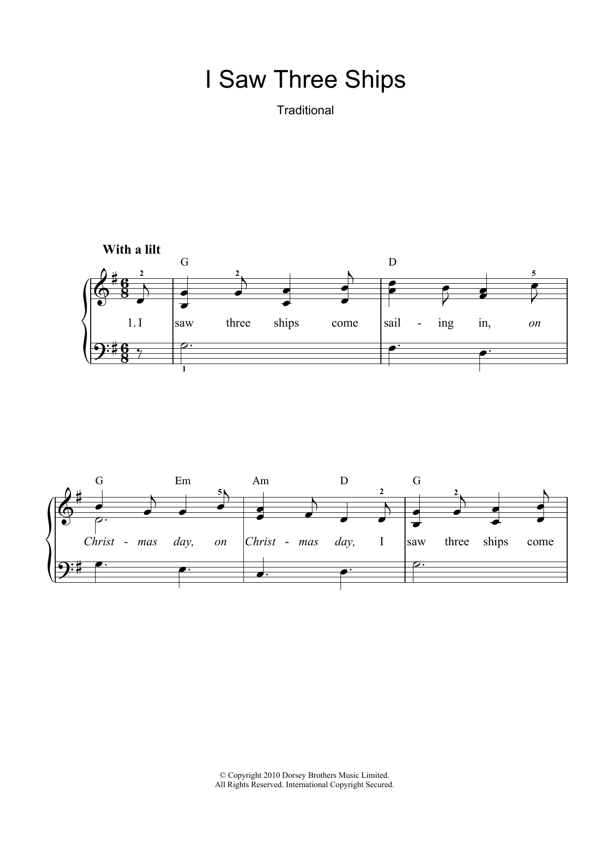 Product gallery: Page 1 of 1 I Saw Three Ships, Traditional Carol