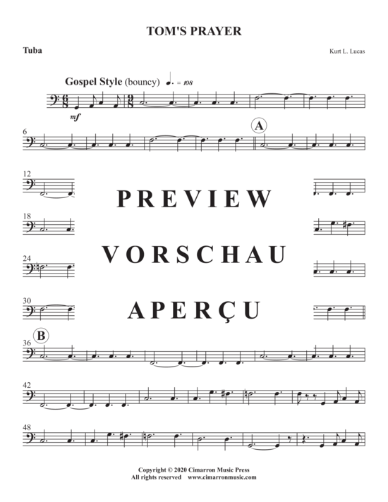 Produktgalerie: Seite 16 von 17 Tom´s Prayer , , (Blechbläser Quintett)