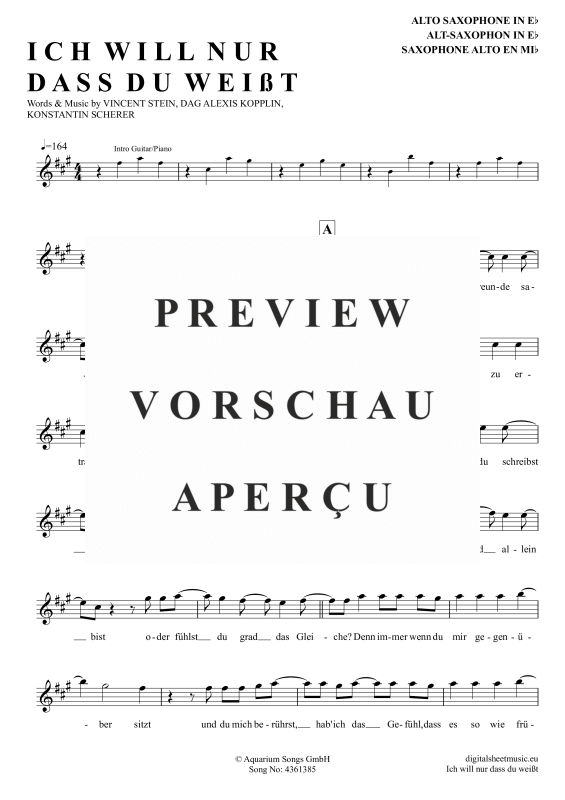 gallery: Ich will nur dass du weißt , SDP, Tawil, Adel, Altsaxophon